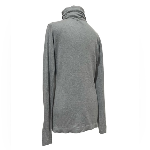 Kinross 100% Cashmere Gray Long Sleeve Slouch Turtle Neck Sweater Size M - Picture 4 of 9